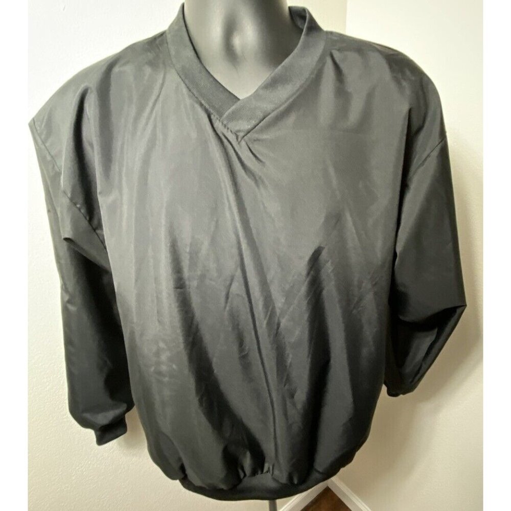 Augusta Sportsman Golf Jacket Men Small Lightweight Black V-Neck Pullover